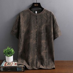 Men Luxury Fashion Trend Distressed Ripped Hole Casual Summer Streetwear T-Shirt