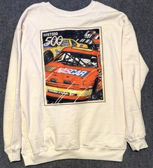 Vintage Nascar Daytona Graphic Long Sleeve Shirt Ivory White Black Yellow Men’s