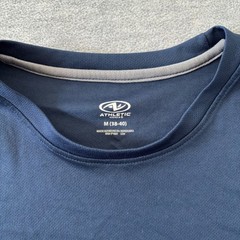 Athletic Works Mens DriWorks Performance T-Shirt Navy Blue Short Sleeve Size M