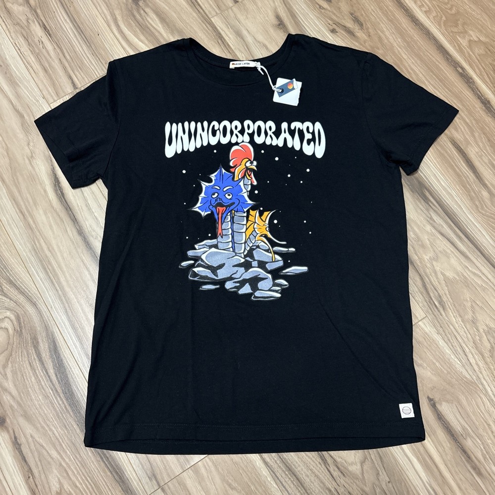 Marine Layer Custom Size XS Unincorporated Golden Chicken Graphic Tee Black -NEW
