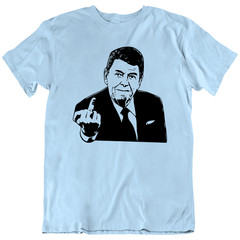 Ronald Reagan Donald Trump Republican Middle Finger T-Shirt Tee Gift New