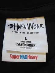 Shaka Wear Heavyweight Cotton  T‑Shirt  Black  Los Angeles Streetwear Size Large