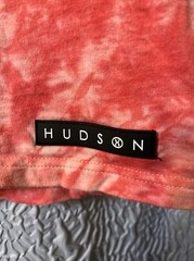 MENS SMALL HUDSON OUTERWEAR SHARK MOUTH TRIPPY PATCHES TYE DYE PINK SHIRT