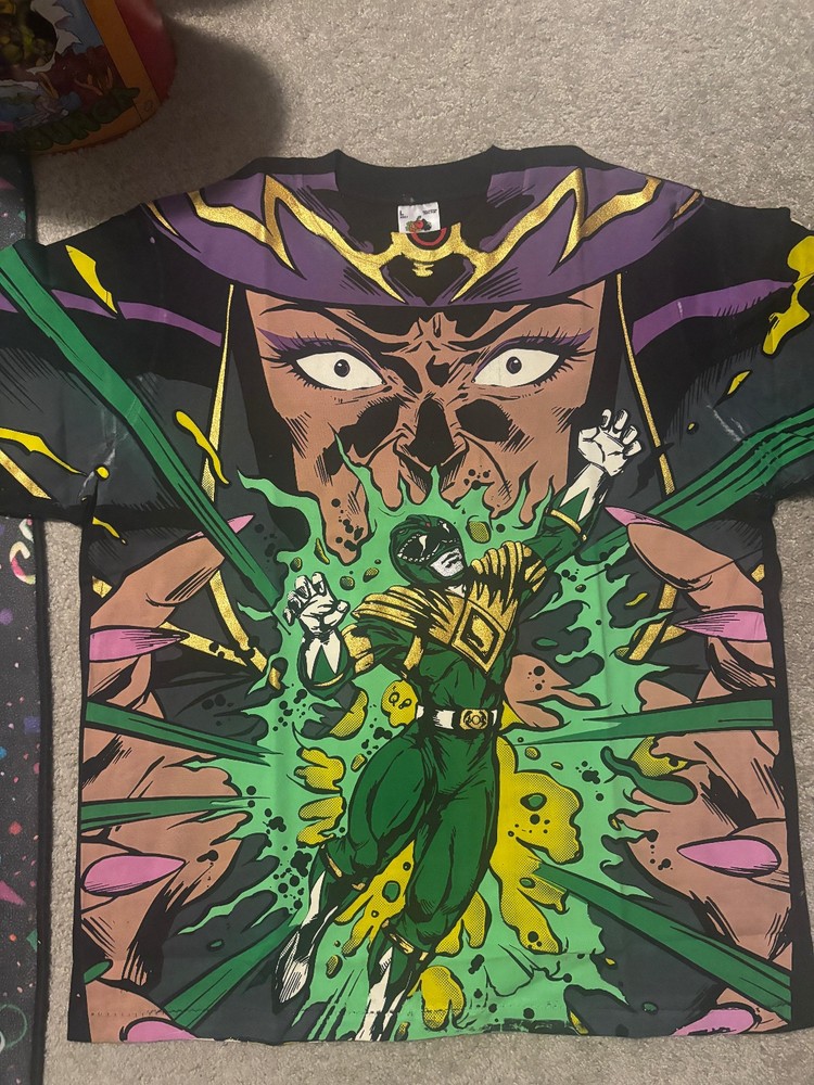 Mighty Morphin Power Rangers Green Ranger Rita Repulsa Modern AOP Size Large