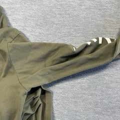 Asics Tiger T-Shirt Men Large Olive Green Katakana Sleeve Graphic Long Sleeve Te