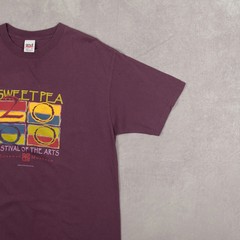 Anvil Vintage Sweetpea Festival T-Shirt X-Large Men’s 2000 USA Made Purple