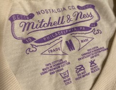 NWT Men’s Mitchell & Ness LA Lakers Sidewalk Sketch Off White T-Shirt Size M