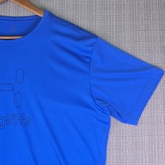Haglofs Glee Hiking T-Shirt Men XL Blue Short Sleeve Outdoor Base Layer Stretch