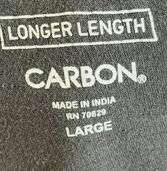 Carbon Longer Length Gray Black Color-block Shirt Mens Size Large