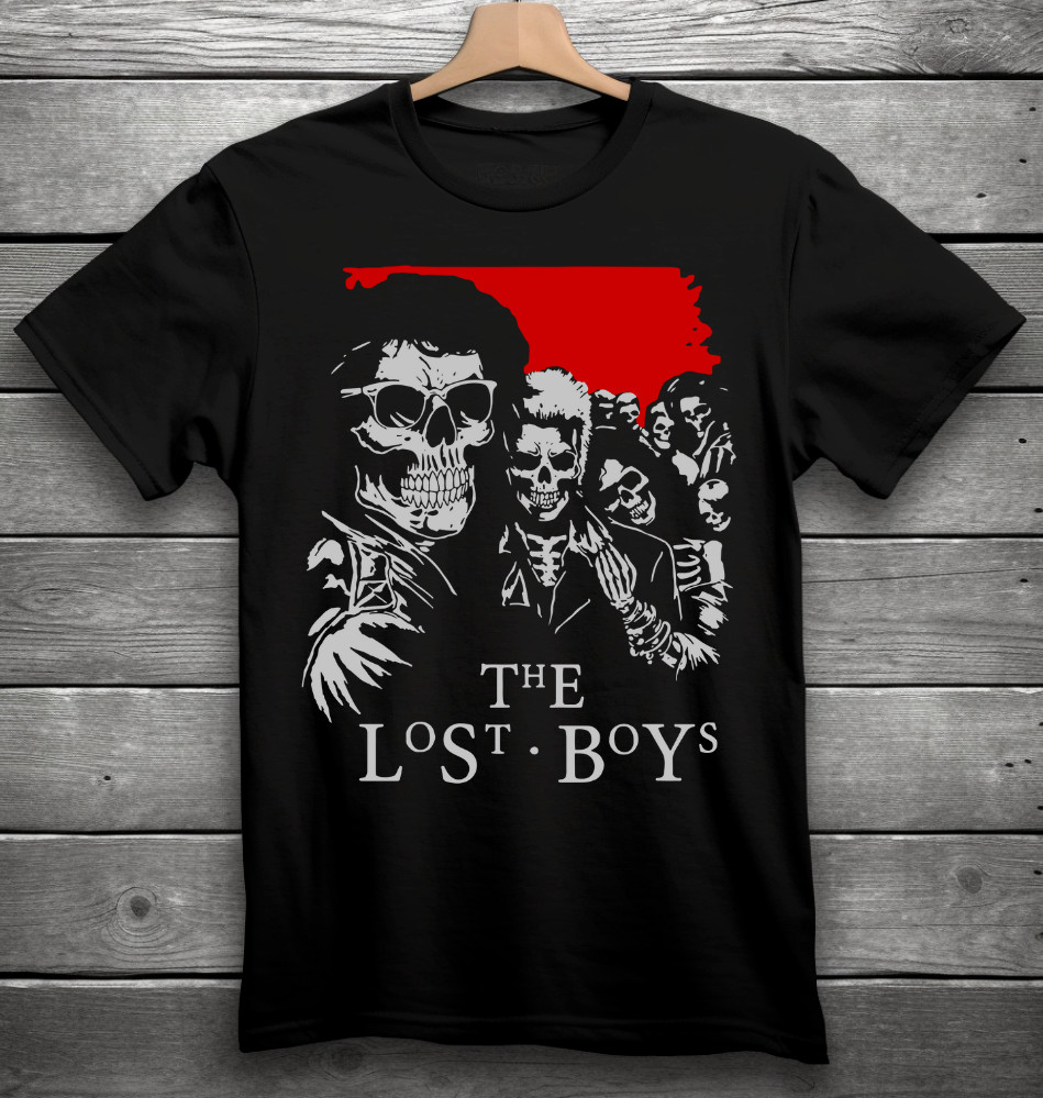 The Lost Boys Skull Movie Horror T-Shirt Black S-3XL