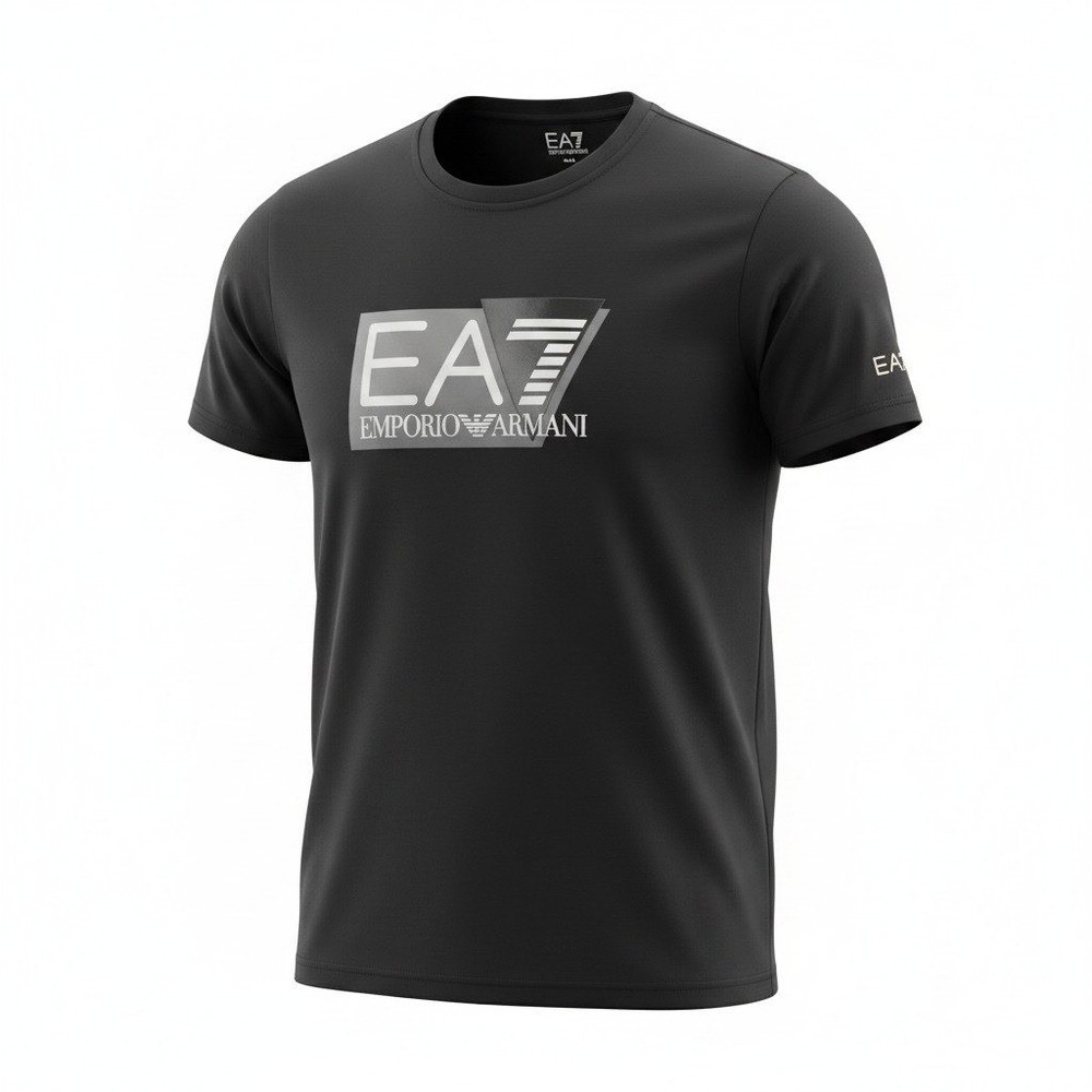 EA7 Emporio Armani Mens Graphic Logo T-Shirt Brown 3DPT81 PJM9Z Size M