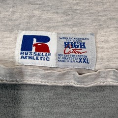 Russell Shirt Men XXL Gray Mock Neck USA Made Vintage Long Sleeve Cotton Blend