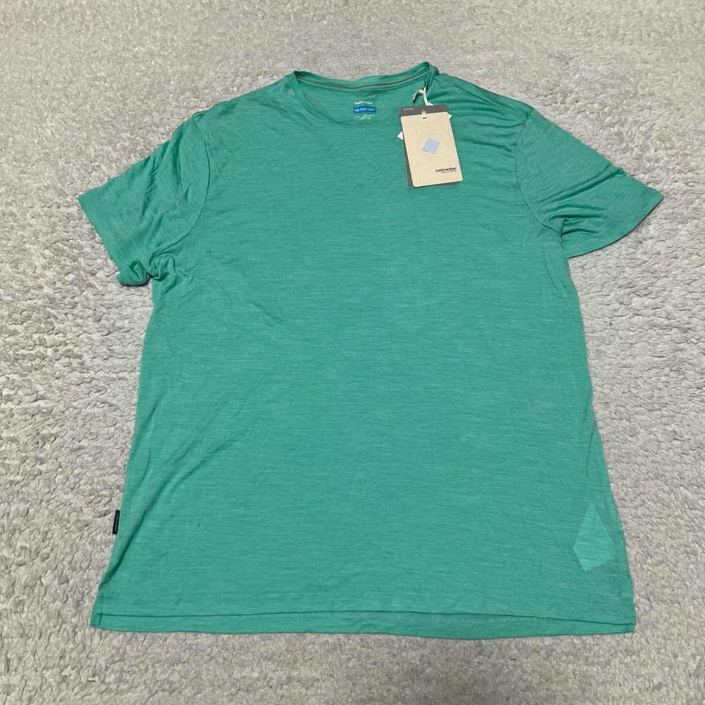 Icebreaker Shirt Men Large Green 125 Cool Lite Sphere Short Sleeve Tee Running