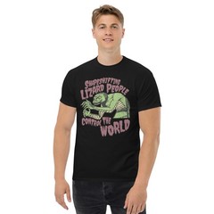 Shapeshifting Lizard People Control The World Vintage Retro Alien Sci Fi T-Shirt