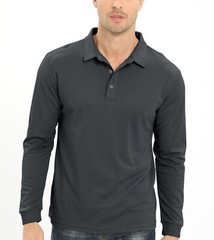 Men’s Polo Shirt Long Sleeve Outdoor Golf T Shirt 3-Button Quick Dry Lightweight