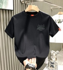 Men’s Luxury Embroidered Lion T-Shirt Short Sleeve Casual Slim Fit Crew Neck Top