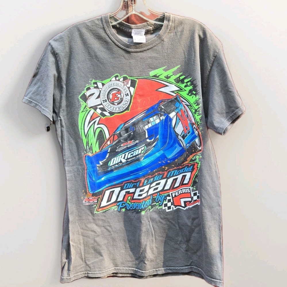 Men’s Dirt Track Racing T-Shirt 2012 Eldora Speedway Ohio Grey Sz MEDIUM