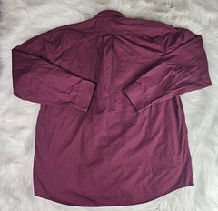 Giovanni Uomo Mens Shirt Button Up Maroon SZ 17 1/2 36 37 Long Sleeve