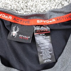 Spyder Shirt Mens M Gray Black Active Athletic Lightweight Performance Outdoors