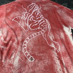 Rawyalty Couture T-Shirt Mens 3XL Red Silver Foil Rhinestone V-Neck Streetwear