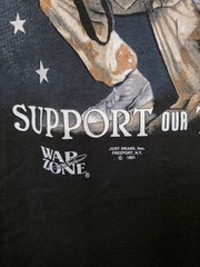 Vtg 1991 Just Brass Inc.3D Emblem Support Our Troops Single Stitch T Shirt M