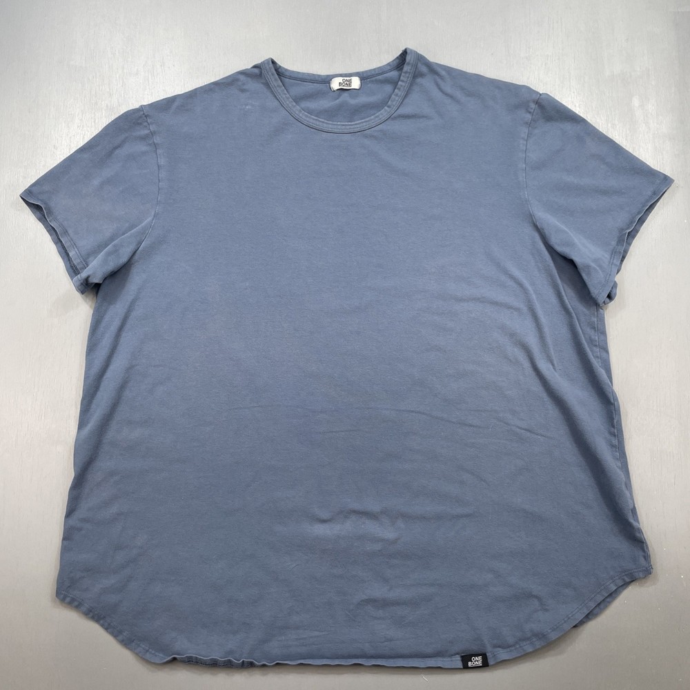 One Bone Shirt Men 3 4XL Scoop Curved Hem Tee Short Sleeve Crew Neck Blue Canada
