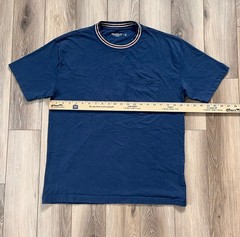 Abercrombie & Fitch Men’s Sz Small Blue Pocket T-Shirt Striped Collar Crew Neck