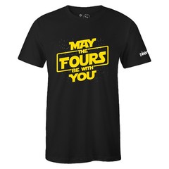 Men’s Black MAY THE FOURS Sneaker T-shirt to Match Air Jordan 4 Retro ‘Thunder’