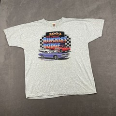 Vintage Fruit Of The Loom Best T Shirt Men XL Heather Gray Hinckley Mopar Muscle