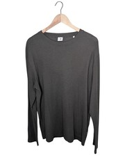 No Nationality NN07 Clive Long Sleeve Dark Gray Waffle Knit Shirt Size Large
