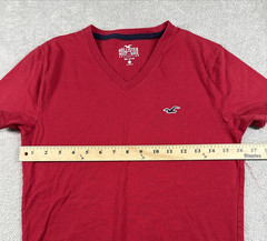 Hollister Men’s Must-Have Collection 100% Cotton V-Neck T-Shirt Red Size XXS