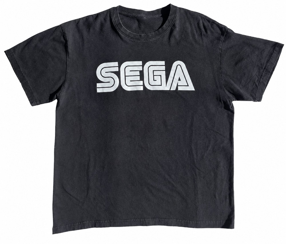 Vintage SEGA Video Game Large Logo Mens Shirt Black Tee Size L L@@K!