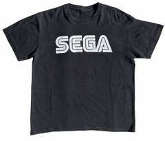 Vintage SEGA Video Game Large Logo Mens Shirt Black Tee Size L L@@K!