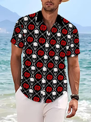 Skull and Rose 3D Print Hawaiian Shirt – Adults & Youth