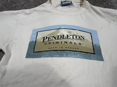 VINTAGE Pendleton Shirt Mens Large White Originals Graphic Made USA 90s