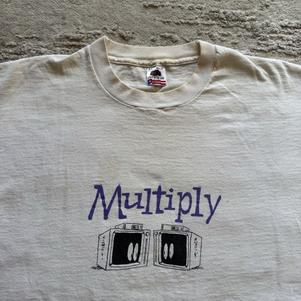 Vintage 90s Tech promo Be Fruitful Multiply Request Television TV Mens XL USA