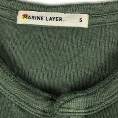Marine Layer Henley Shirt Men S Olive Green Short Sleeve Hemp Cotton Casual Tee