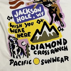 Diamond Cross Ranch White T-Shirt Tee Men’s Size Med Jackson Hole Wyoming Cowboy