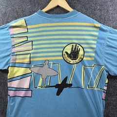 VTG 80’s BODY GLOVE T Shirt Mens M Blue Yellow Single Stitched Surf Art Beach