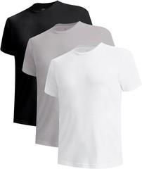 BAMBOO COOL Men Undershirts Moisture-Wicking Crewneck T Shirts, Breathable