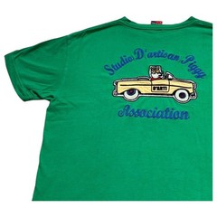 STUDIO D’ARTISAN Embroidered Green T-Shirt M Pig Car Americana Japan F/S