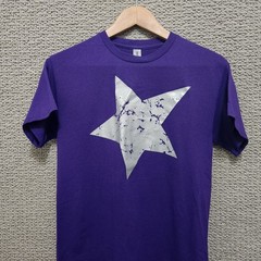 GILDAN Women’s Purple DryBlend Short Sleeve Silver Star Graphic T-Shirt Size S