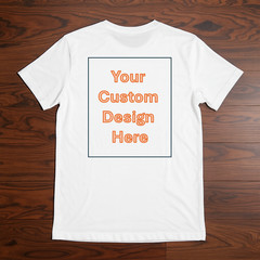 Custom 100% Cotton T-Shirt Unisex S-3XL Black White Front Back Print Crew Neck