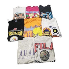 Vintage Lot Of 8 T-shirts Various Sizes Looney Tunes, NFL, Garfield, Ect.