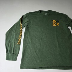 ALab Grime Military Shirt Mens Medium Green Graphic Print Long Sleeve Streetwear