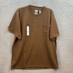 Dickies T Shirt Mens XL Brown Duck Black Heathered Short Sleeve Pocket Tee