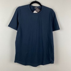 Buck Mason Curved Hem Pima T Shirt Mens Medium Ink Blue Short Sleeve Crew Neck