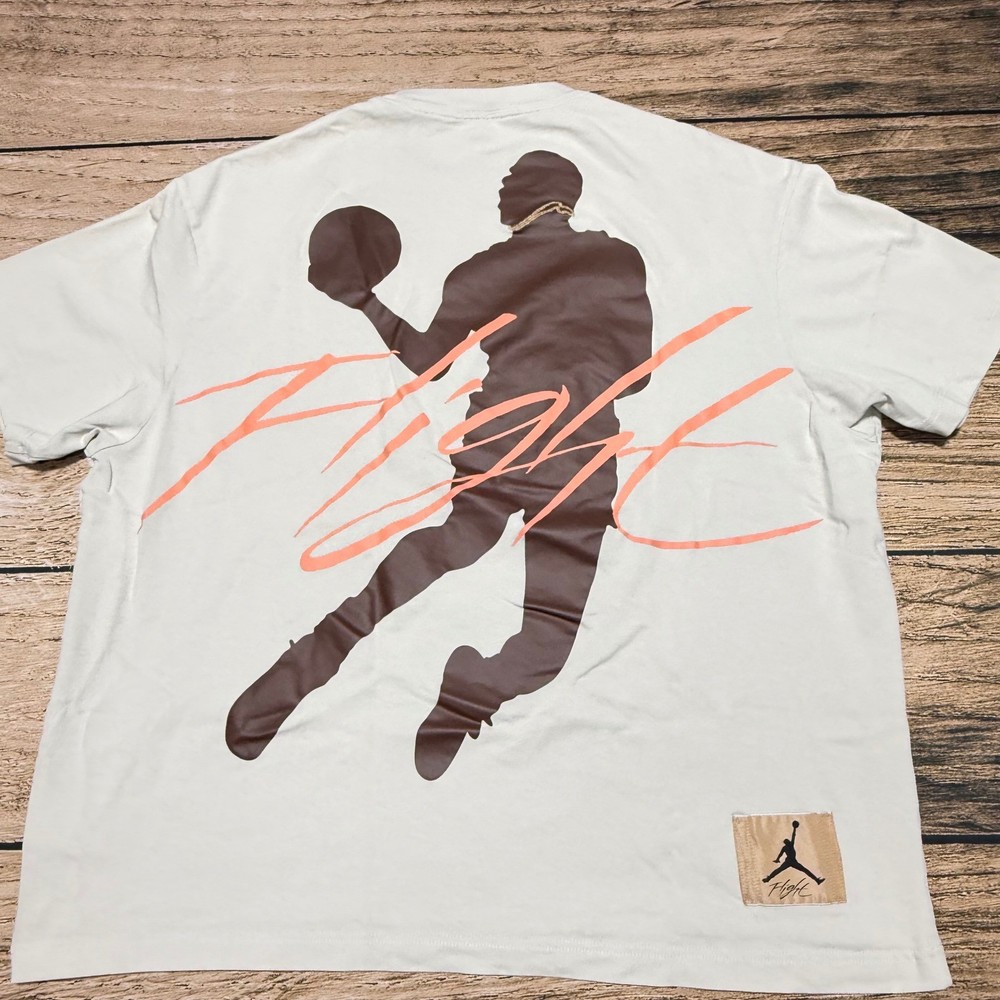Jordan Flight T-Shirt Mens 2XL Light Bone Graphic Basketball Tee DH3610-072