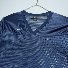 VTG 90s Nike Team Mesh Football Jersey – BLANK – Navy Blue – Mens 2XL