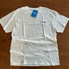 NEW Columbia Shirt Mens Sz Large White PFG Fish American Flag Fishing Outdoor